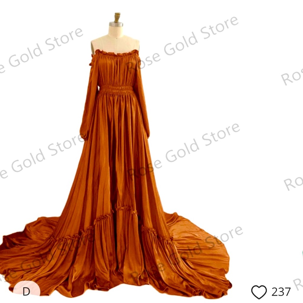 Shiny Silk Copper Gown - S/M